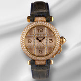 Cartier Pasha 32mm Yellow Gold Custom Iced Out 6ct Genuine Diamonds Ref 2399