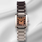 Cartier Tank Francaise 20mm Quartz Ladies Steel Watch PEARL Roman Dial 2384