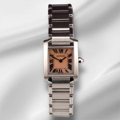 Cartier Tank Francaise 20mm Quartz Ladies Steel Watch PEARL Roman Dial 2384