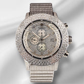 Ice Time Crown II 50mm Men's Quartz Iced Out 10ct Diamonds Steel Watch