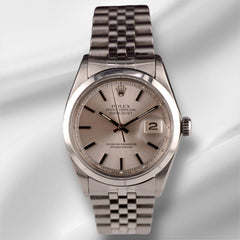Rolex 36mm Datejust Mens Steel Smooth Jubilee D-LINK Silver Dial Watch 1600