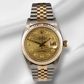 Rolex Datejust 36mm Yellow Gold Fluted Motif Diamond Dial Jubilee Watch