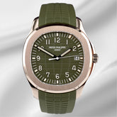 Patek Philippe Aquanaut Jumbo 18K White Gold Khaki Green Men's Watch 5168G-010