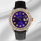 Rolex Datejust 36mm 2-Tone 2.50ct Royal Blue Diamonds Dial Men's Watch