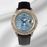 Rolex Datejust 36mm 2-Tone 2.50ct Blue Mop Diamonds Dial Men's Watch