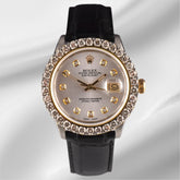 Rolex Datejust 36mm 2-Tone 2.50ct Silver Diamond Dial Men's Watch