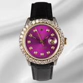 Rolex Datejust 36mm 2-Tone 2.50ct Purple Diamond Dial Men's Watch