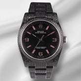 Rolex Oyster Perpetual 36mm Black Pvd 9ct Diamond Oyster Steel Mens Watch 116000