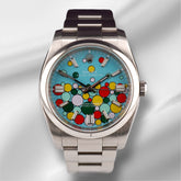 Rolex Oyster Perpetual 36mm Steel Mens Steel Watch Celebration Blue Dial 116000