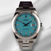 Rolex Mens Datejust II 41mm Oyster Steel Baby Blue Dial Watch 126300