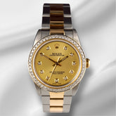 Rolex Oyster Perpetual Ladies 31mm 18k Yellow Gold & Steel 2ct DIAMOND Watch