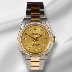 Rolex Oyster Perpetual Ladies 31mm 18k Yellow Gold & Steel 2ct DIAMOND Watch