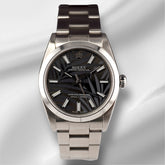 Rolex Oyster Perpetual 31mm Stainless Steel Black Palm Motif Dial Watch Rf 67480