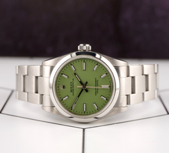 Rolex Oyster Perpetual 31mm Stainless Steel Pistachio Dial Watch Ref 67480