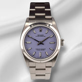 Rolex Oyster Perpetual 31mm Stainless Steel Lavender Dial Watch Ref 67480
