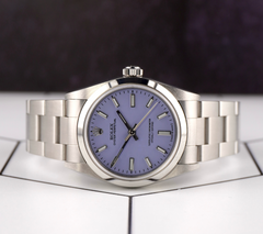 Rolex Oyster Perpetual 31mm Stainless Steel Lavender Dial Watch Ref 67480