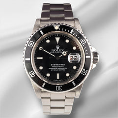 Rolex Submariner Date 40mm Steel Black Dial Mens Watch Oyster 16800