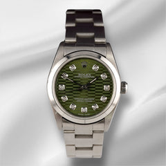 Rolex Oyster Perpetual 31mm Stainless Steel Green Motif Dial Watch 67480