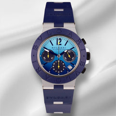 Bvlgari 40mm Capri Automatic Aluminum Mens Rubber Wrist Watch BB40ATCH