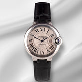 Cartier Ballon Bleu 33mm Silver Dial Steel Automatic Ladies Watch 3489