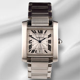 Cartier 28mm Tank Francaise Silver Dial Stainless Steel Automatic Watch 2302
