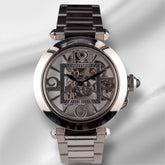 Cartier 41mm Pasha de Cartier Skeleton Stainless Steel Automatic Mens Watch 4282