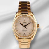 Omega 38.5mm Seamaster Aqua Terra Yellow Gold MOP Dial Watch 231.55.39.21.55.002