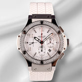 Hublot 44mm Big Bang White Chronograph Rubber Strap Watch 301.SE.230.RW.114