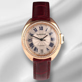 Cartier 35mm Cle 18K Rose Gold Diamond Silver Dial Automatic Ladies Watch 3950