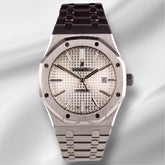 Audemars Piguet 41mm Royal Oak Silver Dial Stainless Steel Watch 15400ST Papers