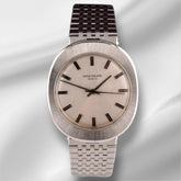 Patek Philippe 35mm Jumbo UFO Silvered sunburst Dial Steel Men's Watch 3580