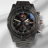 Breitling Super Avenger 48mm 8ct Iced out Black Dial Steel Mens Watch A13370