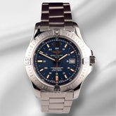 Breitling 44mm Colt Blue Dial Automatic Steel Mens Watch A17388 Papers