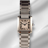Cartier 20mm Tank Francaise Small Silver Dial Steel Ladies Watch Ref 2300