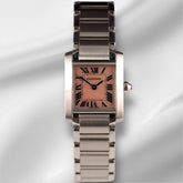 Cartier 20mm Tank Francaise Mother Of Pearl Dial Steel Ladies Watch Ref 3217