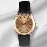 Rolex 34mm Oyster Perpetual 18K Yellow Gold & Steel Vintage Mens Watch Ref 1005