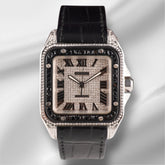 Cartier Santos 100 XL Men's Iced Out 7ct Genuine Diamonds Roman Ref 2656