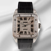 Cartier Santos 100 XL Men's Iced Out 7ct Genuine Diamonds Roman Ref 2656