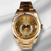 Rolex Sky-Dweller 42mm 18K Yellow Gold Gold Arabic Dial Men's Watch 326938