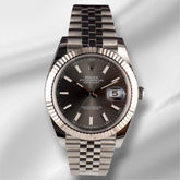 Rolex 41mm Datejust Steel White Gold Rhodium Dial Men's Watch 126334