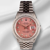 Rolex Datejust 36mm Jubilee Steel Watch ICED 3.00ct Diamonds Ladies Pink Dial