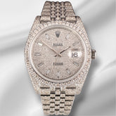 Rolex Datejust 41mm Mens Jubilee Watch IcedOut 15ct Diamond Baguette Dial 126300