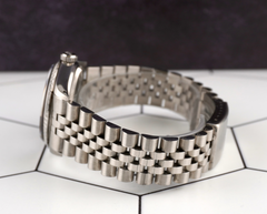 Rolex 36mm Datejust Steel Engine-Turned Pink Dial Watch 16030