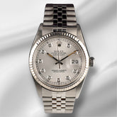 Rolex 36mm Datejust Steel Fluted Jubilee Silver Dial Watch 16014