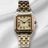 Cartier Panthere 27mm Ivory Date Dial Two-Tone Quartz Watch Ref 187949