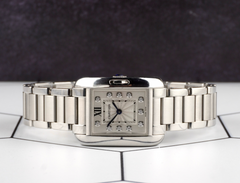 Cartier 30.2mm Tank Anglaise Small Steel Diamond Dial Ladies Watch 3485