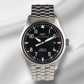 IWC 39mm Pilot Mark XVI Black Dial Stainless Steel Men's Watch IW325504