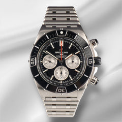 Breitling 44mm Chronomat B01 Black Dial Stainless Steel Men's Watch AB0136