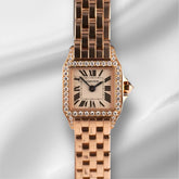 Cartier 18.7mm Santos Demoiselle Mini Rose Gold Diamond Ladies Watch 2855