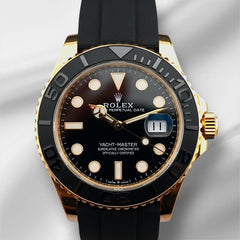 Rolex 42mm Yacht-Master Yellow Gold Oysterflex Bracelet Mens Watch 226658